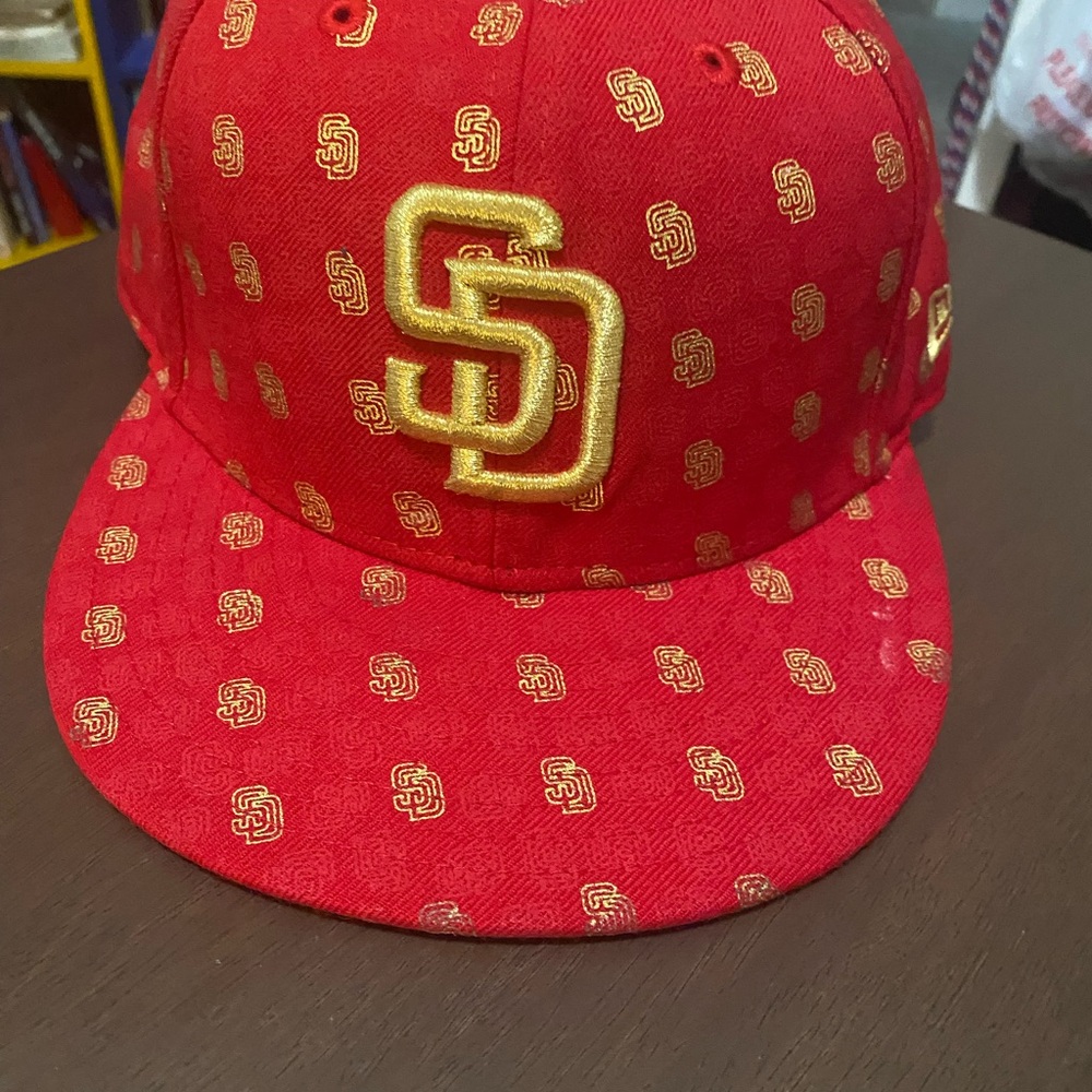 San Diego Padres New Era Red and Gold 59FIFTY Fitted cap